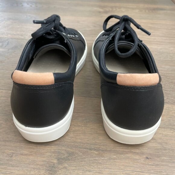 Ecco Soft 7 Lo Cut Lace Up Leather Sneakers Black + White Sz 40EU/9-9.5US NWOT - Picture 5 of 13